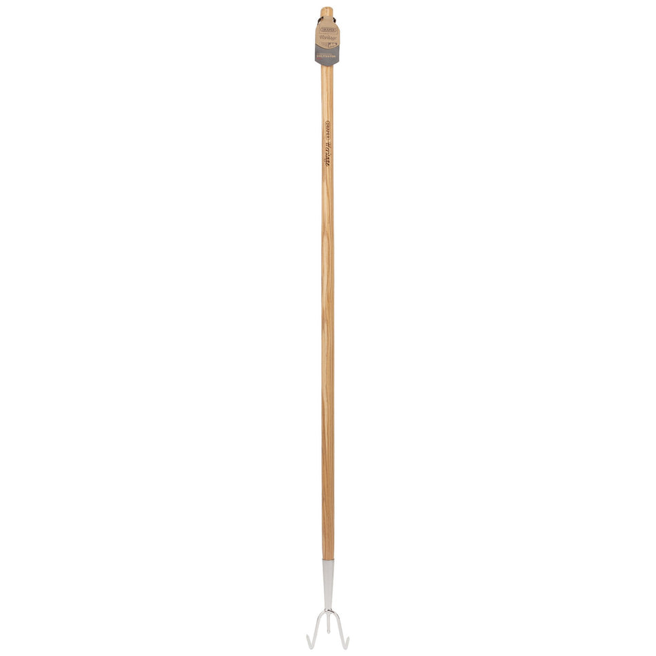 Draper-Heritage-Stainless-Steel-3-Prong-Cultivator-with-Ash-Handle