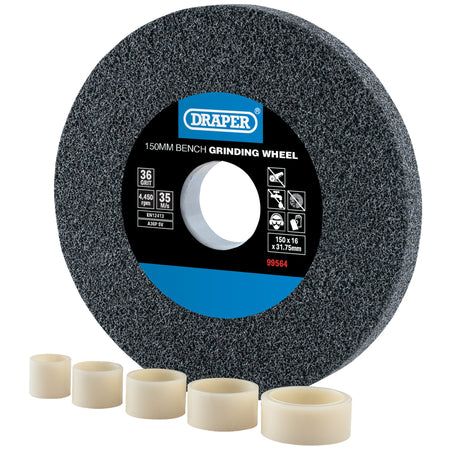 Aluminium-Oxide-Bench-Grinding-Wheel,-150-x-16mm,-36-Grit