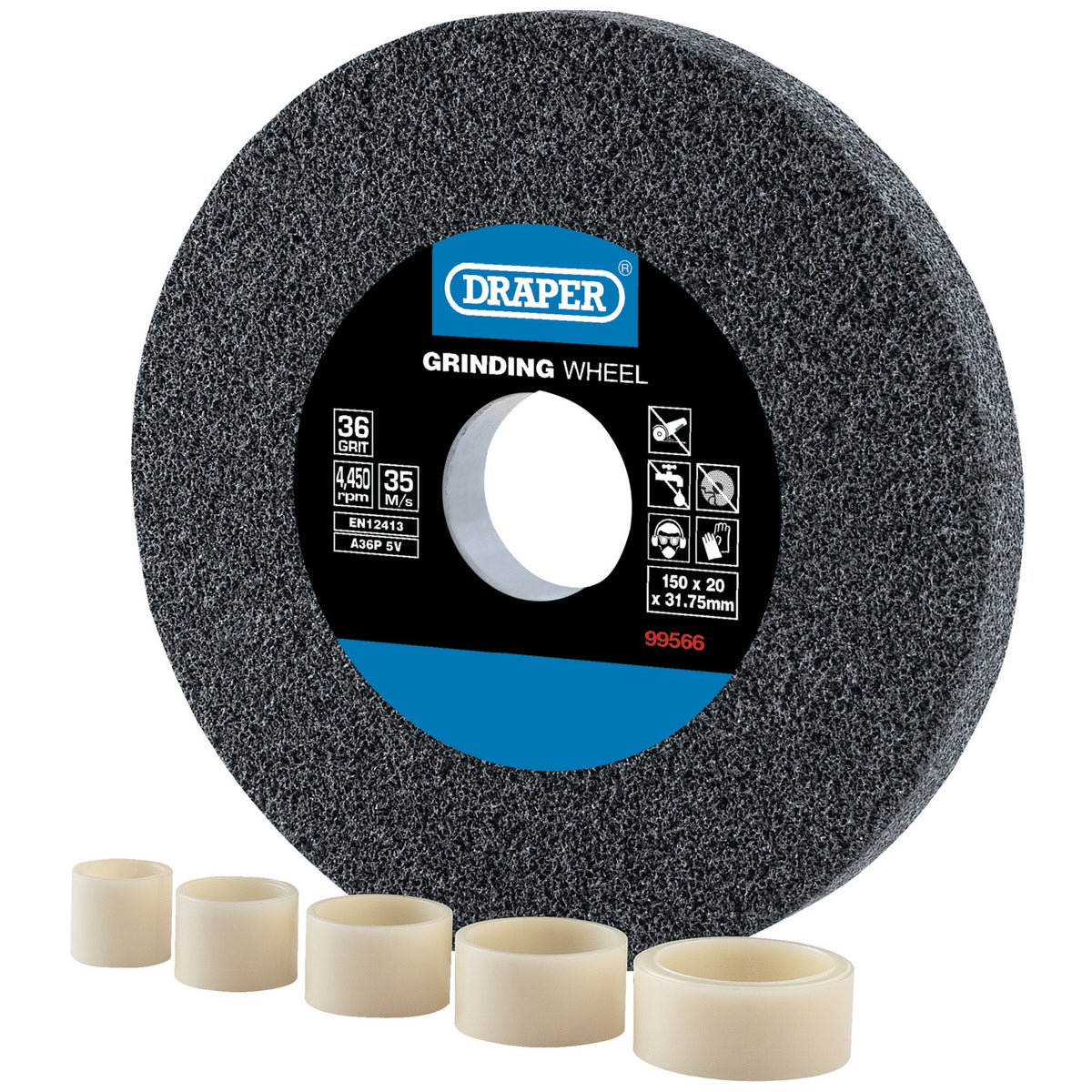 Aluminium-Oxide-Bench-Grinding-Wheel,-150-x-20mm,-36-Grit