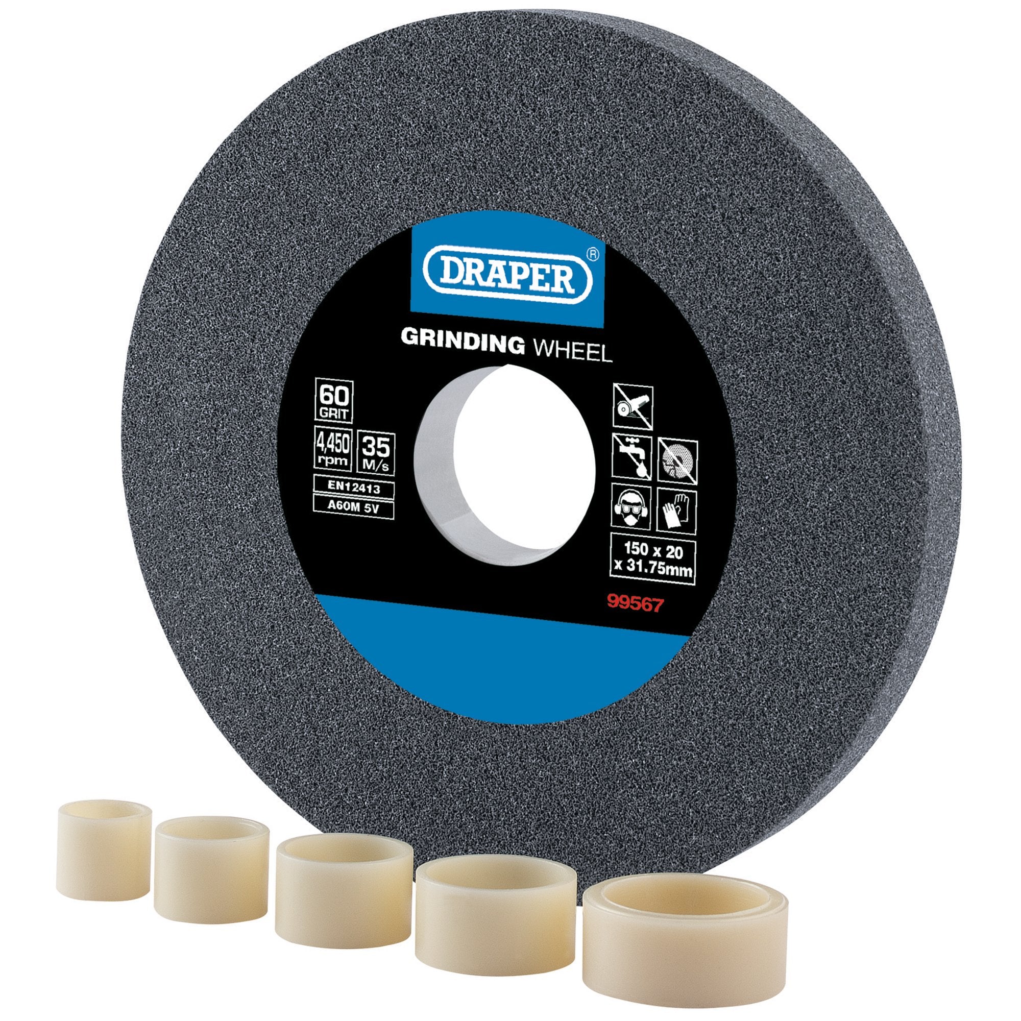 Aluminium-Oxide-Bench-Grinding-Wheel,-150-x-20mm,-60-Grit