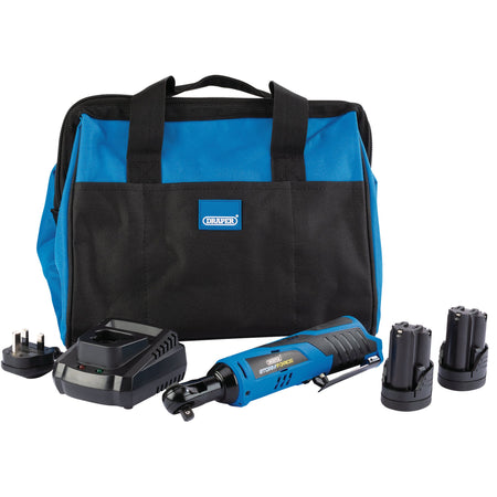 Draper-Storm-Force®-10.8V-Power-Interchange-Reversible-Ratchet-Kit,-2-x-1.5Ah-Batteries,-1-x-Charger,-1-x-Bag