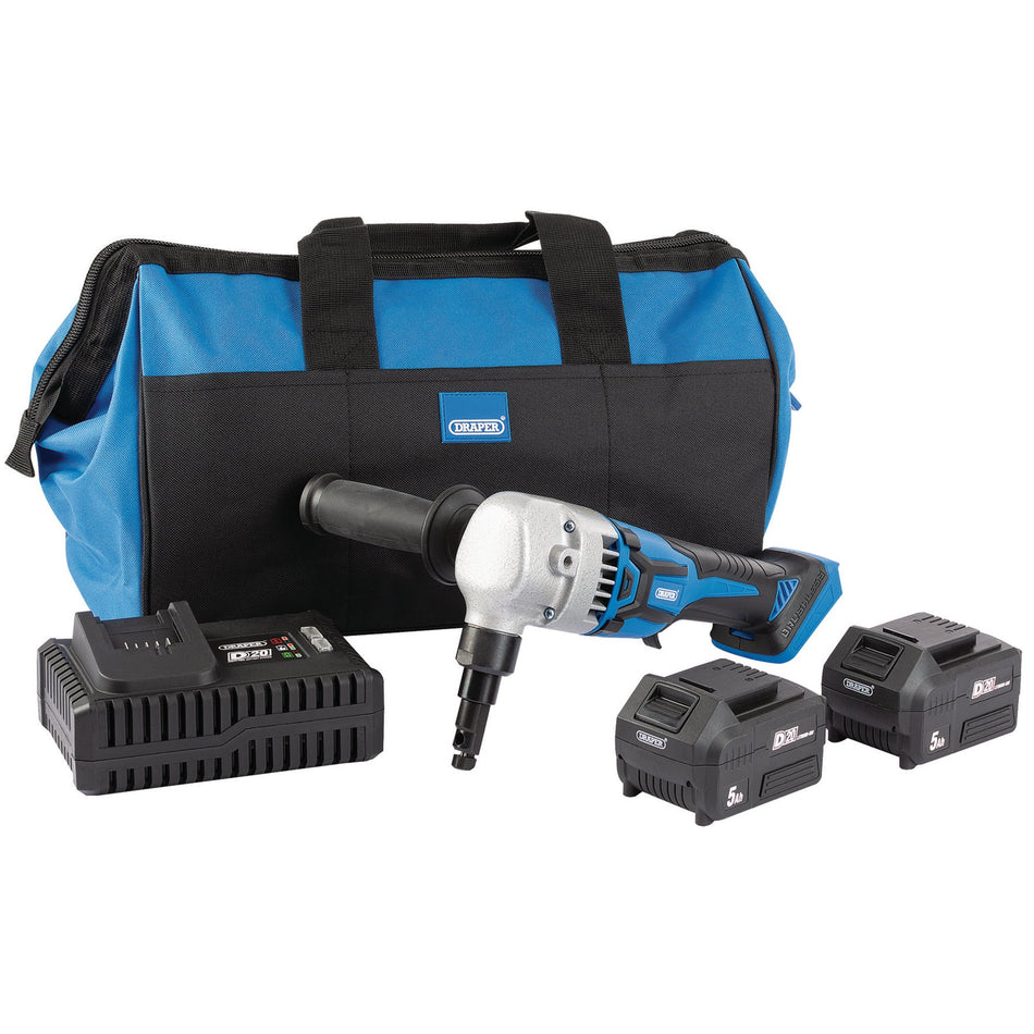 D20-20V-Brushless-Nibbler,-2-x-5.0Ah-Batteries,-1-x-Fast-Charger,-1-x-Bag