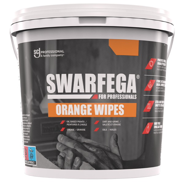 SRB150W Swarfega® WIPES All-purpose solvent based, extra-large, strong, absorbent hand cleaning wipes for removing grease, oil and dirt, 150 Wipes